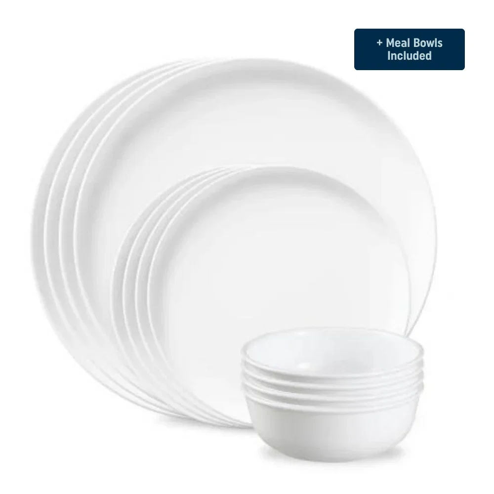 Image of Corelle® Modern Rounds Dinnerware Set – Service for 4 + Meal Bowls