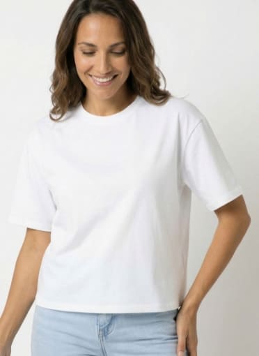 T-shirt loose extensible manches courtes