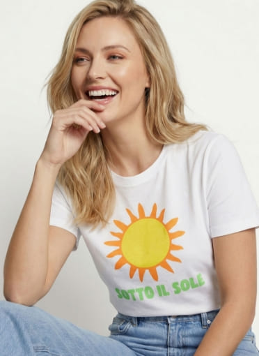T-shirt coton avec message Sotto il Sole