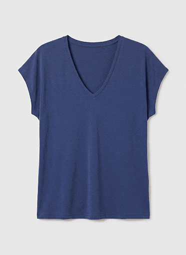 T-shirt fluide manches courtes porté loose