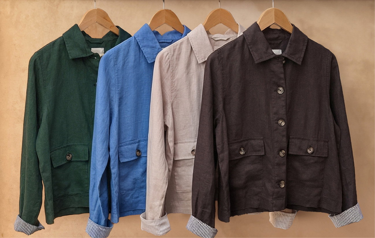 Veste légère en lin à col - Femme - 100 % lin