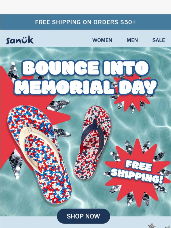 Red, white, & free shipping