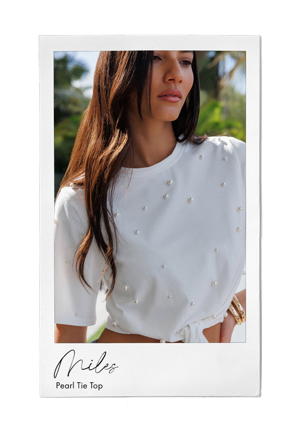 Miles Pearl Tie Top >> Shop Now