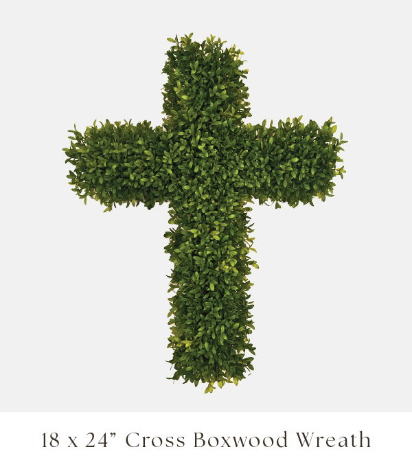 Cross Boxwood Wreath