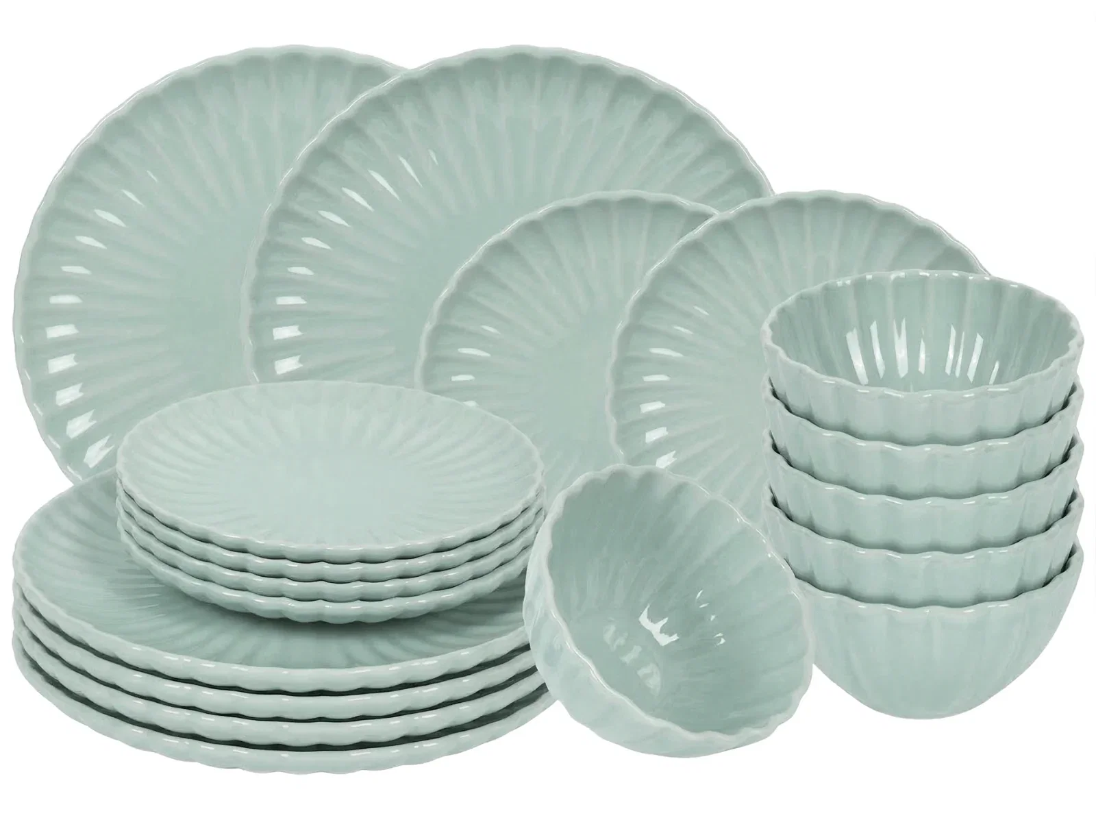 Image of Cookinglife Serviesset Cardida Groen 18-delig
