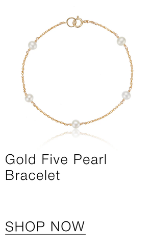 Gold Five Pearl Bracelet