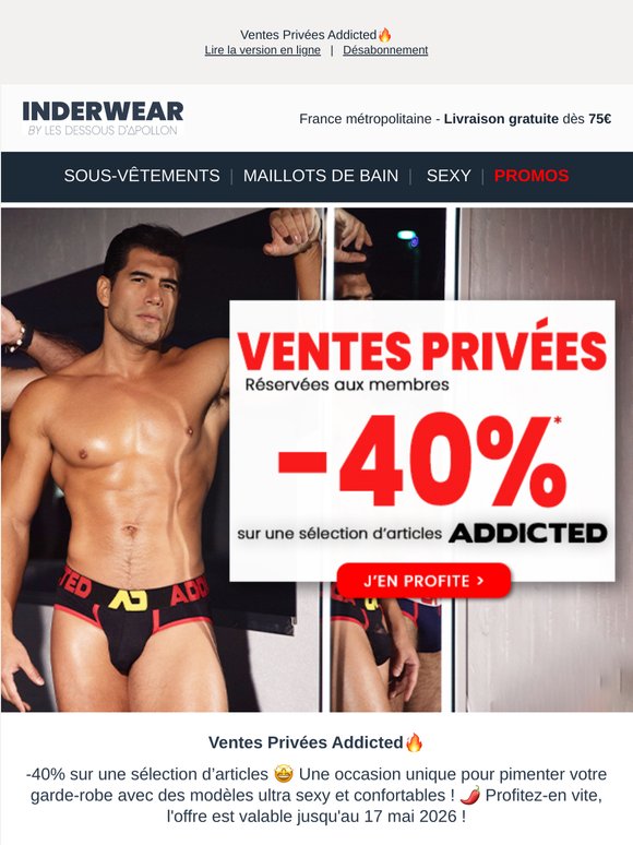 -40%* sur une sélection Addicted, c'est une occasion à ne pas manquer 😉