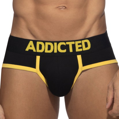 Addicted Slip Fetish Coton Noir - Jaune