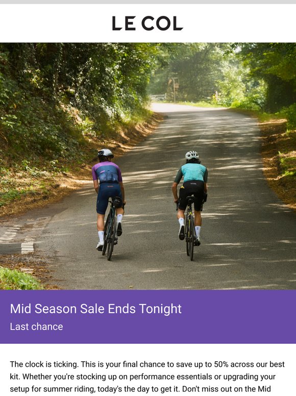 Mid Season Sale Ends Tonight