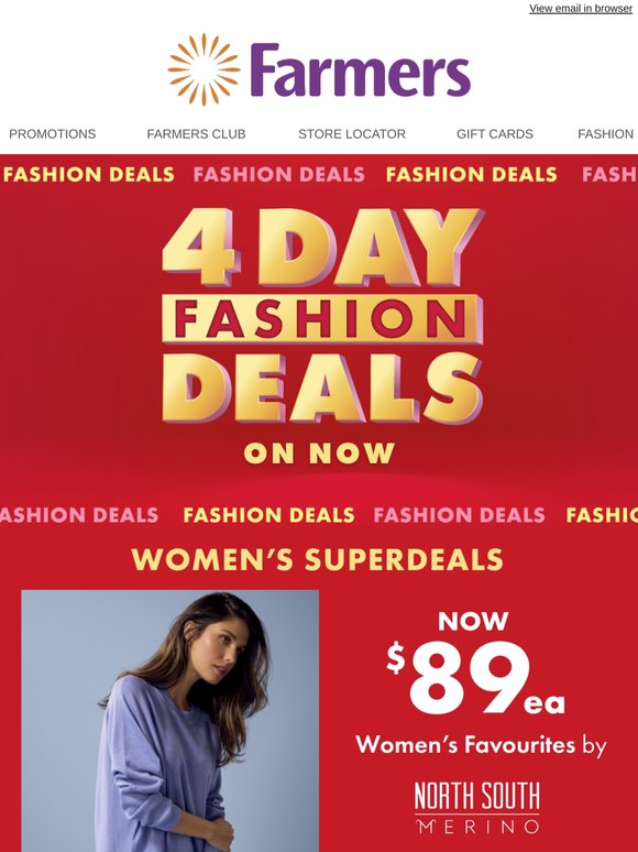 Hi —, the 4 Day Fashion Sale is on now! 🚨