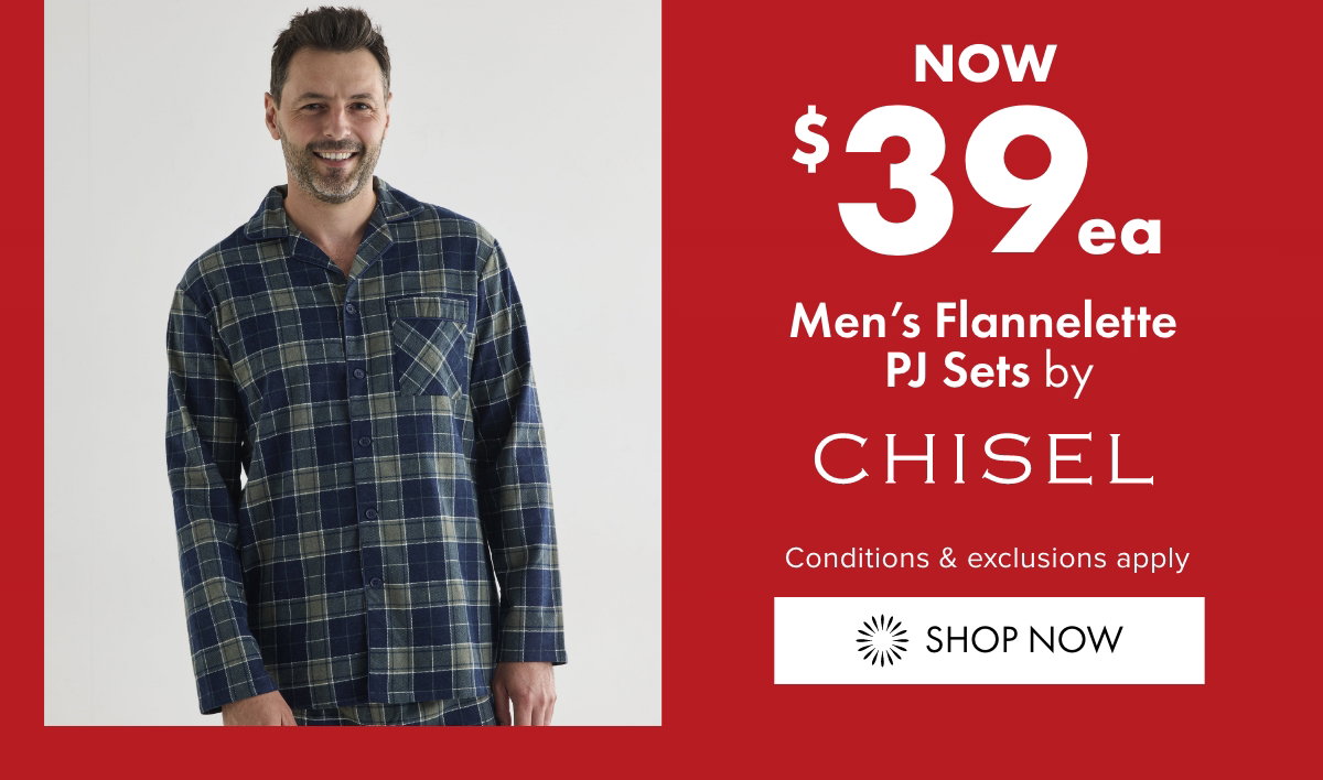 NOW $39ea Men's Flannelette PJ Sets by Chisel
