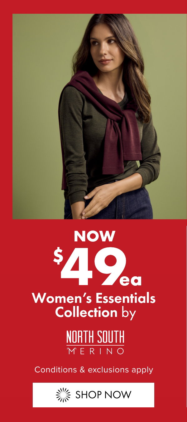NOW $49ea Women's Essentials by North South Merino