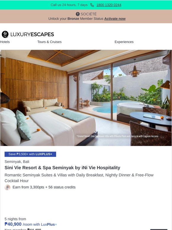Romantic Seminyak Suites & Villas w. Daily Breakfast & Free-Flow Cocktail Hour