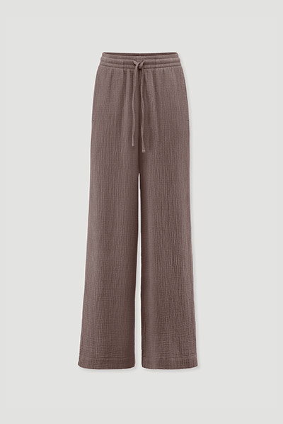 Musselin Hose Wide Leg aus reiner Bio-Baumwolle
