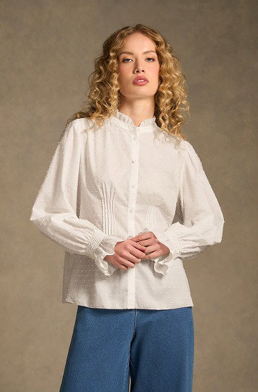 Shop The Smock Detail Blouse - Winter White