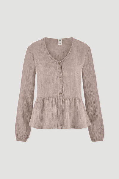 Musselin Pyjamabluse PURE COMFORT aus reiner Bio-Baumwolle