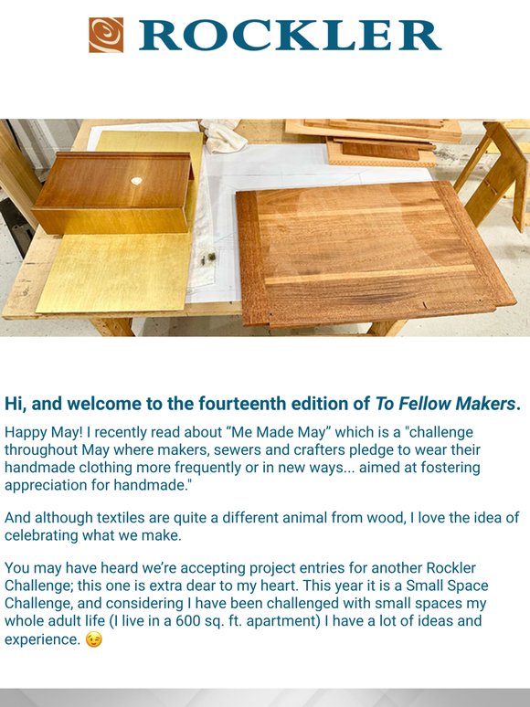 To Fellow Makers: Great Things in Small Spaces!
