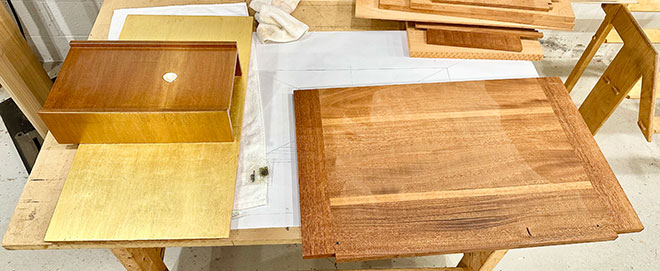 Parts laid out on table