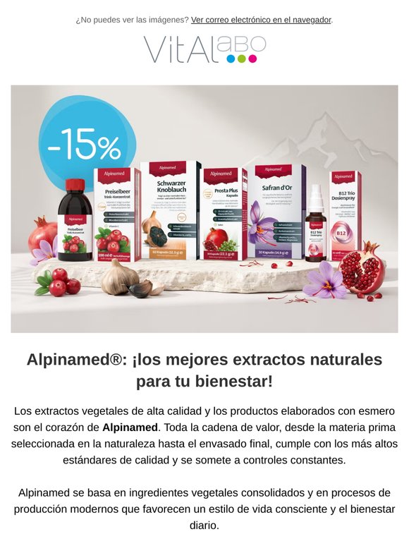 🌿 15% de descuento en Alpinamed: descubre la calidad natural