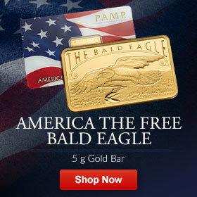 5 g Gold America The Free Bald Eagle Bar