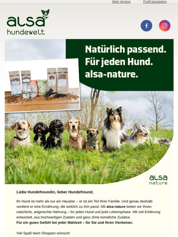 🐕‍🦺 Nur das Beste für den Hund - alsa-nature!