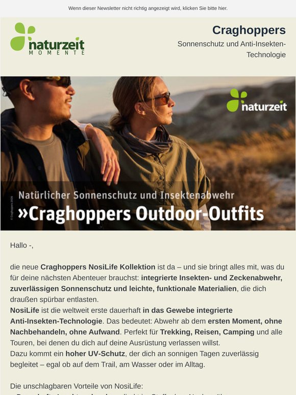Craghoppers – Bekleidung mit Sonnenschutz und gegen Insekten