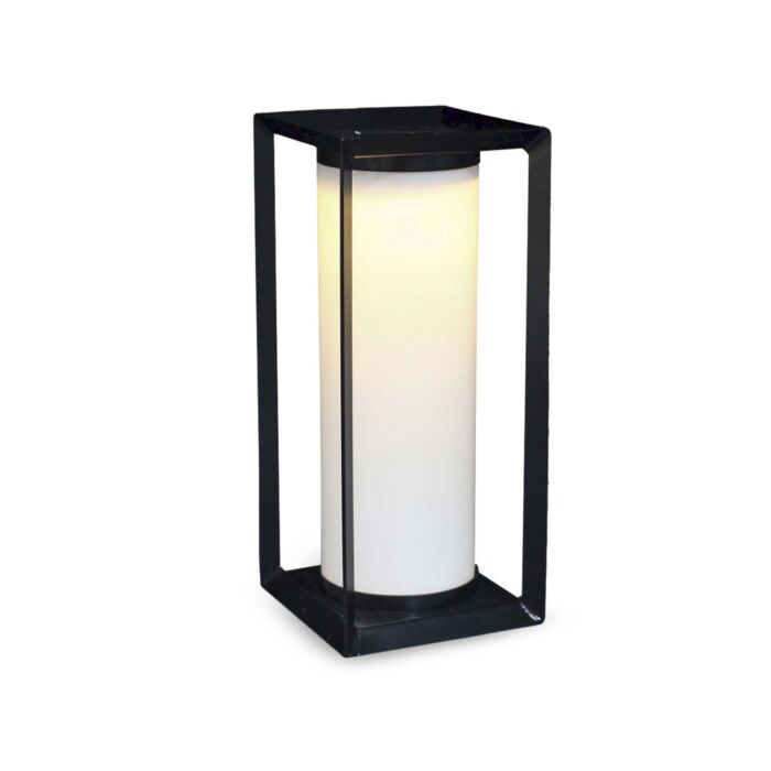 LED-Solarlaterne, aus Metall , schwarz