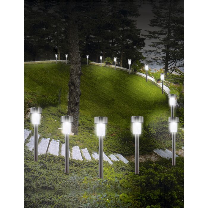 Solarlampen-Sticks, 24 Stück , silber