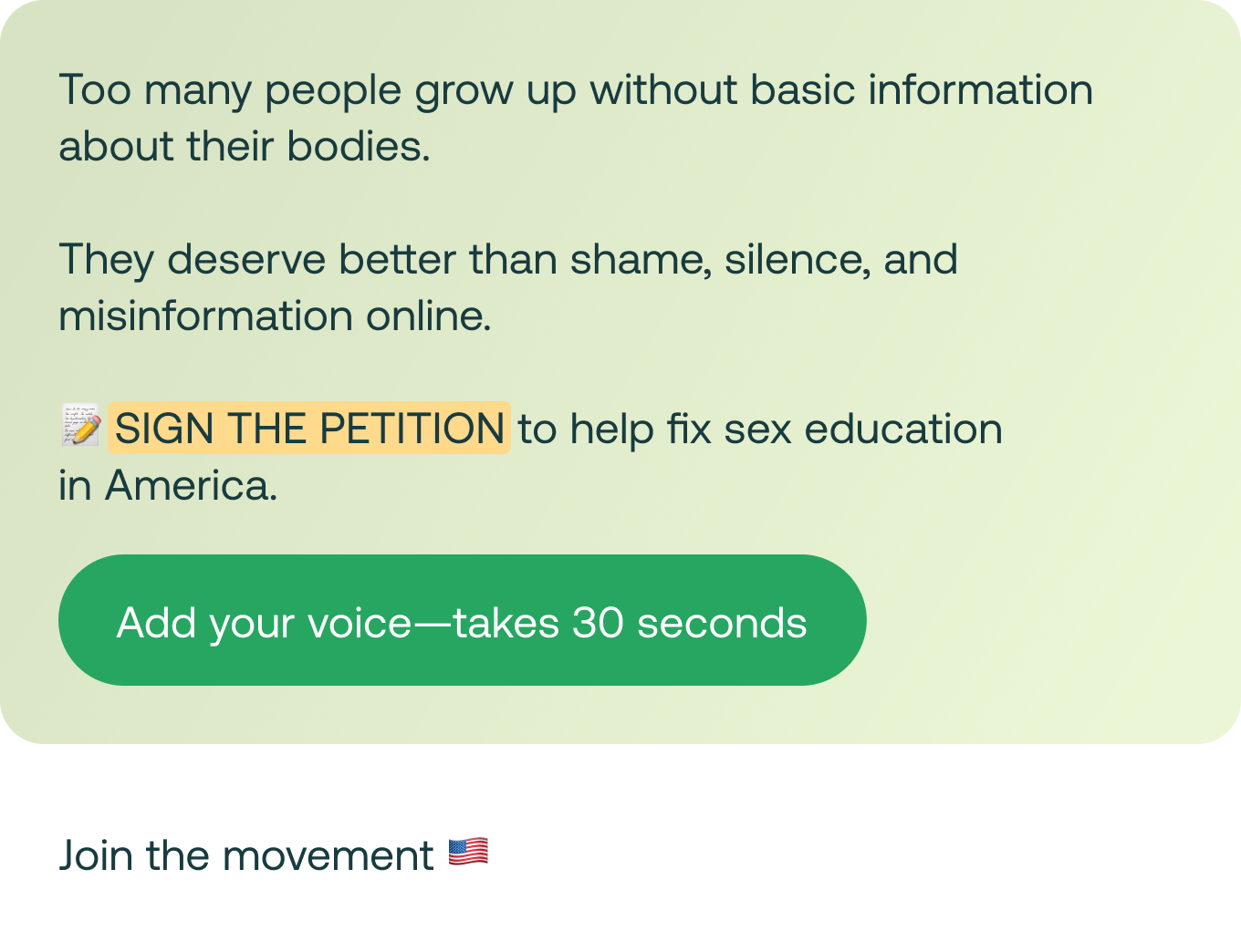 Too many people grow up without basic information about their bodies.