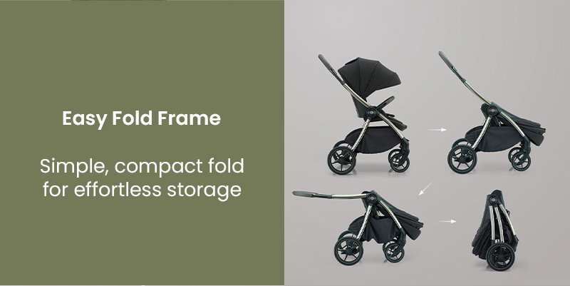 Easy Fold Frame Simple, compact fold for effortless storage