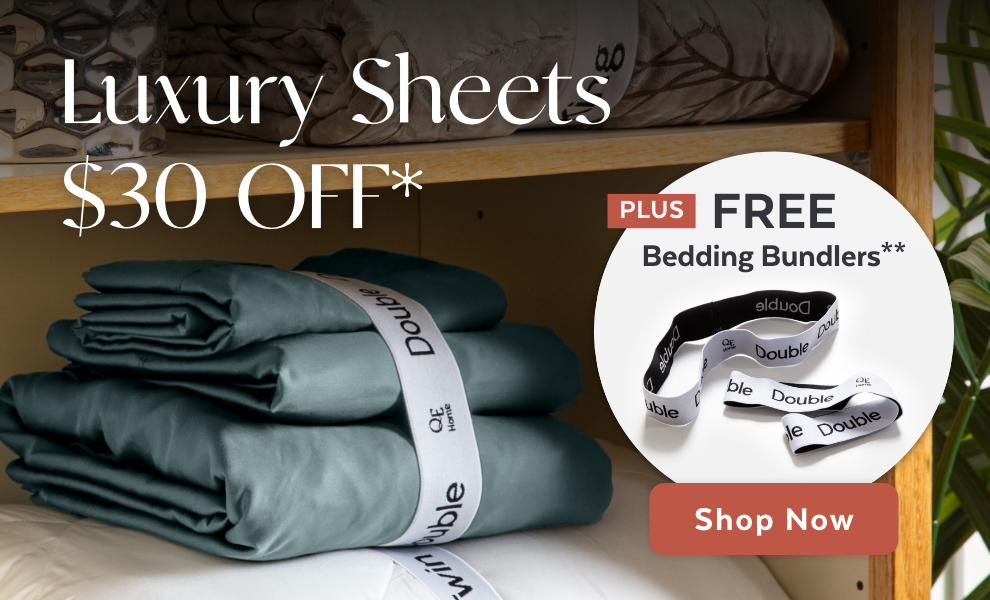 Luxury Sheets $30 OFF* + FREE Bedding Bundlers**!