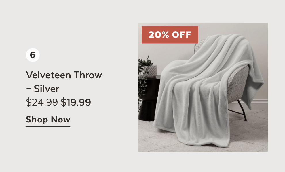 Velveteen Throw – Silver