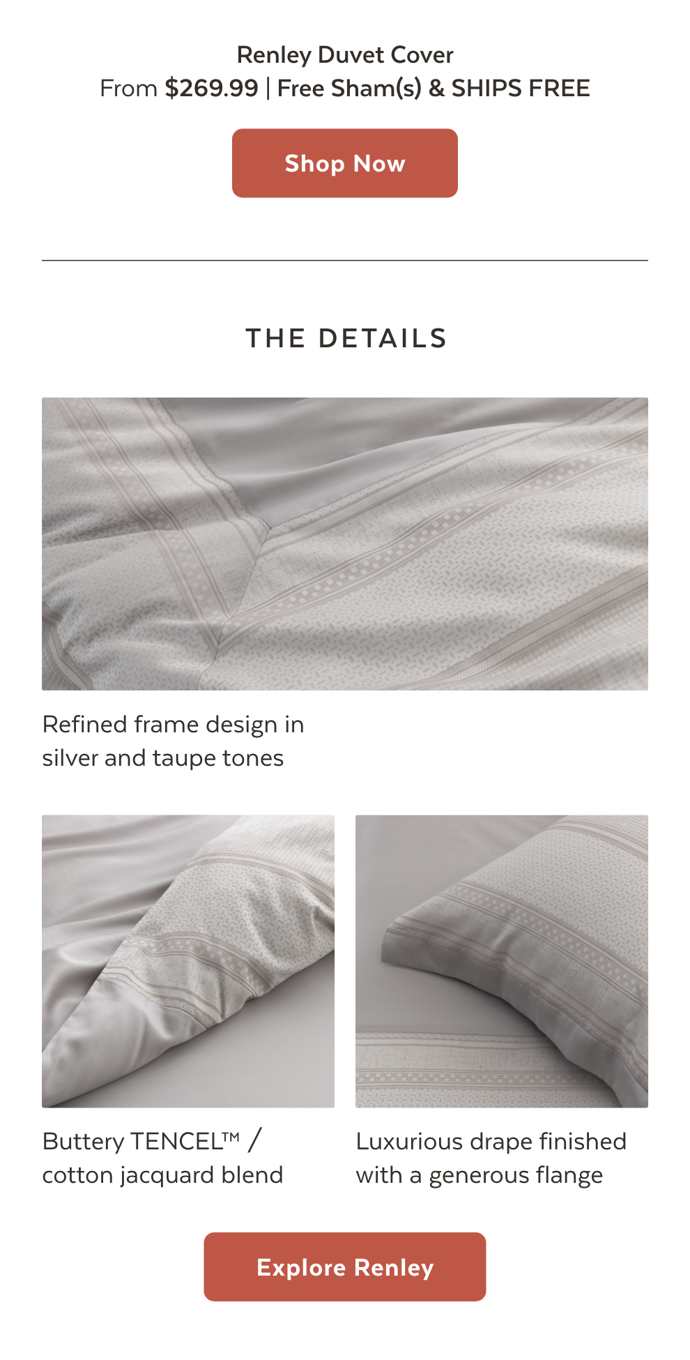 Refined frame design in silver and taupe tones