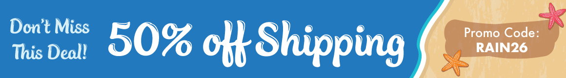 50% off shipping*. Promo Code: RAIN26. *Restrictions apply; see website for details. Ends 05/15/26