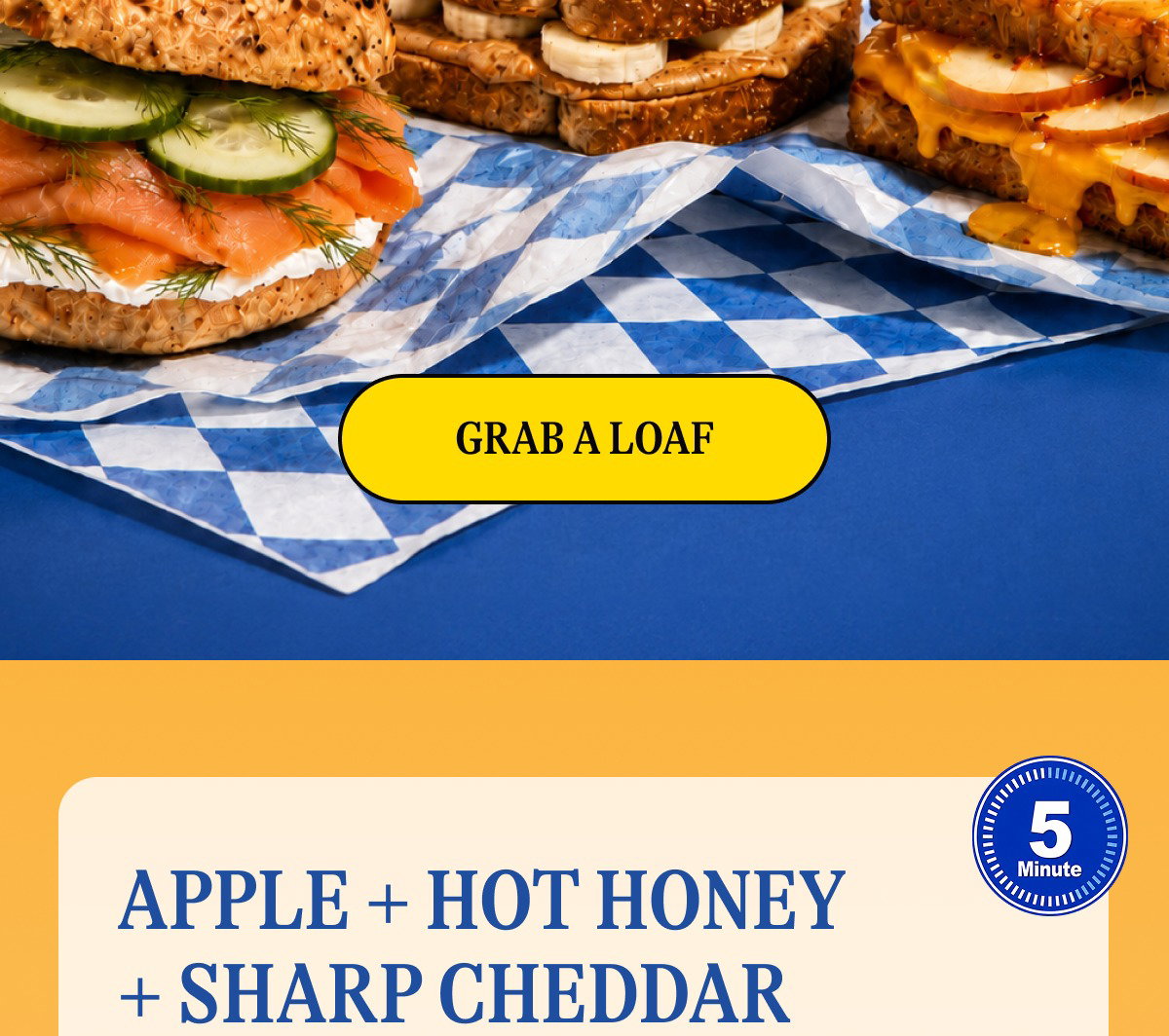 [GRAB A LOAF] -- Apple + Hot honey + Sharp cheddar
