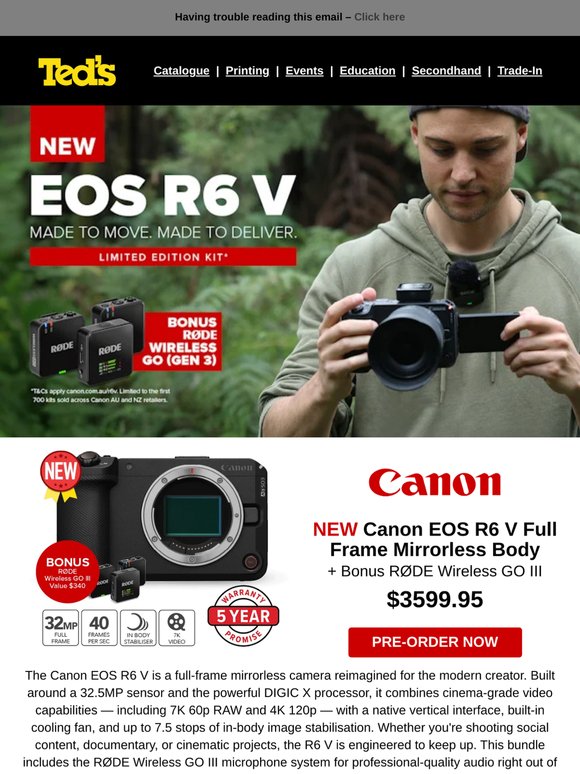 Introducing the Canon EOS R6 V