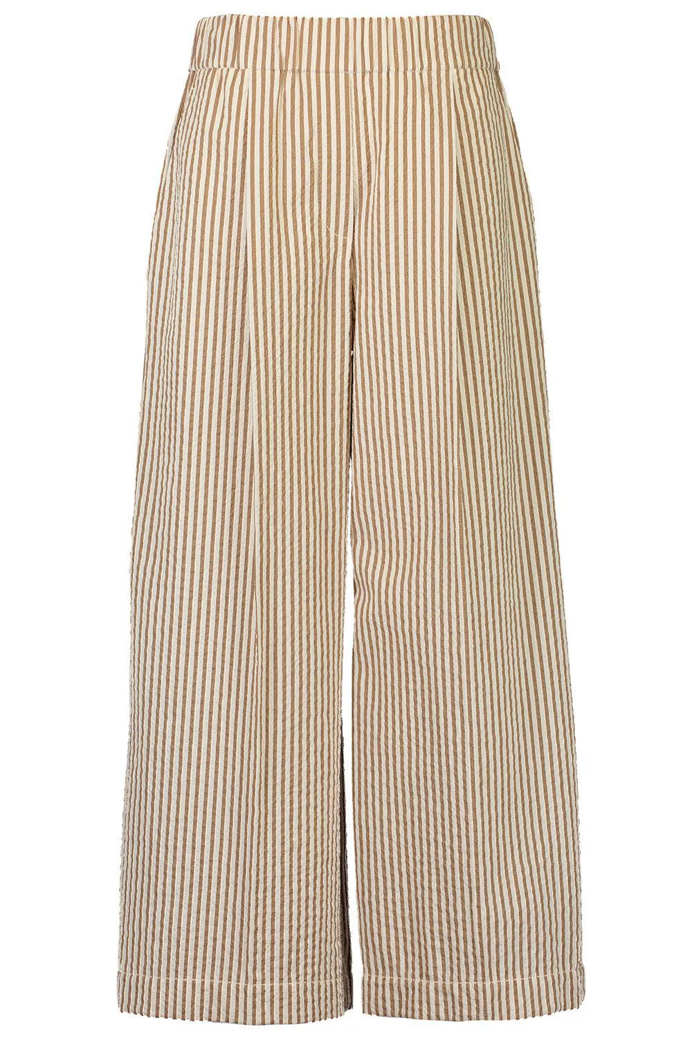Image of stripe elastic waist pant
