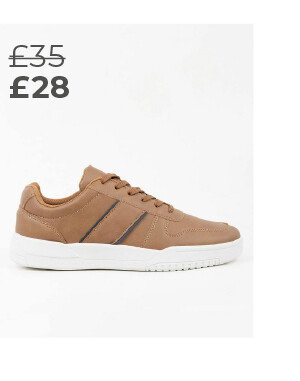 Lace Up Tan Trainers