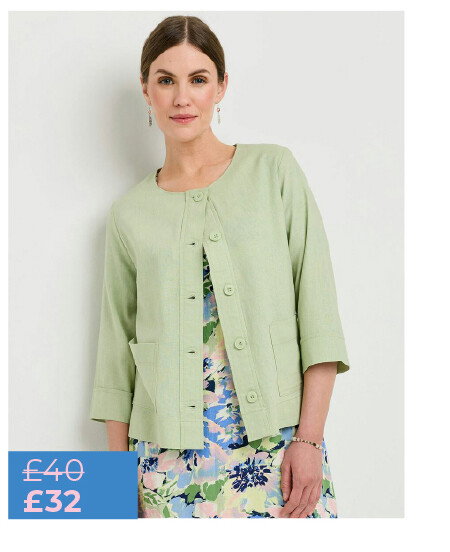 Linen Rich Round Neck Jacket