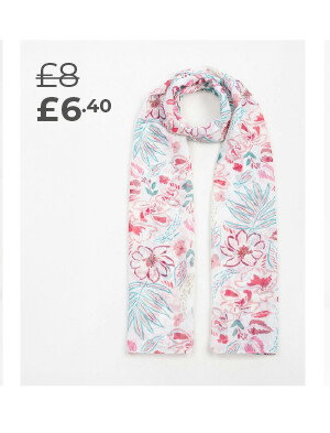 Lightweight Botanic Print Scarf