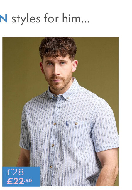 Pure Cotton Textured Stripe Short Sleeve Shirt