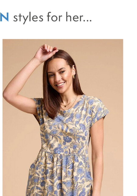Pure Cotton Floral Print Jersey Midi Dress