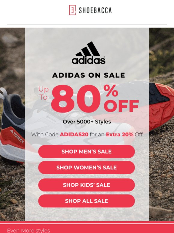 Up to 80% off adidas starts now!