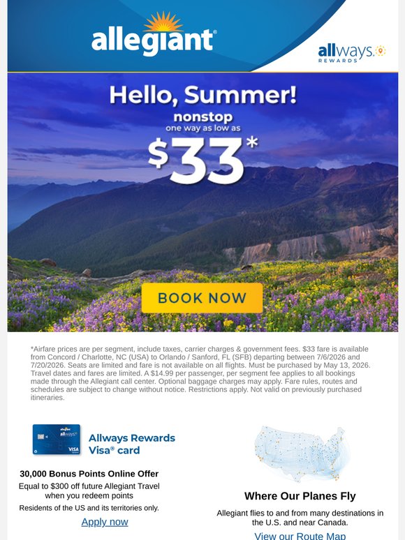 Takeoff to Adventure from $33 one way