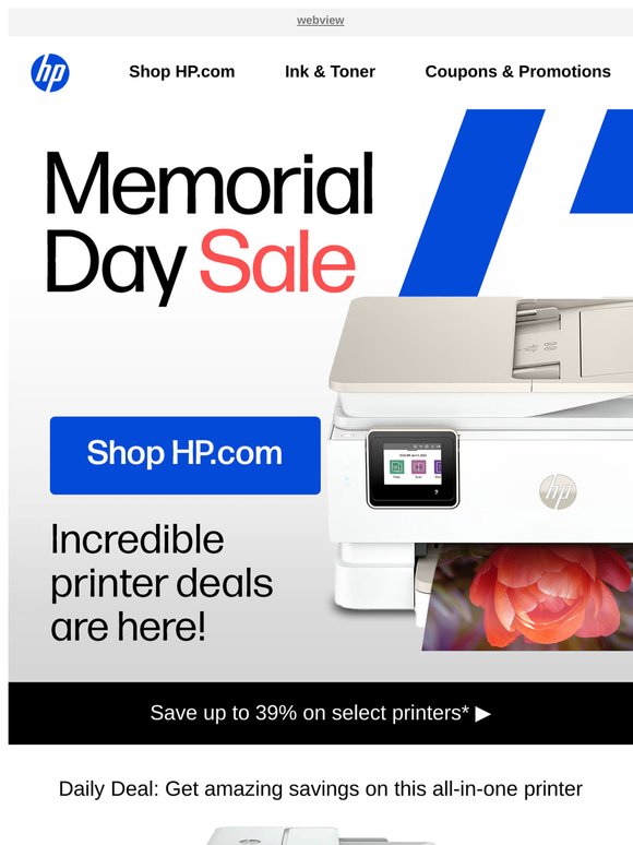 Big deals on printers are here! Shop our Memorial Day Sale.