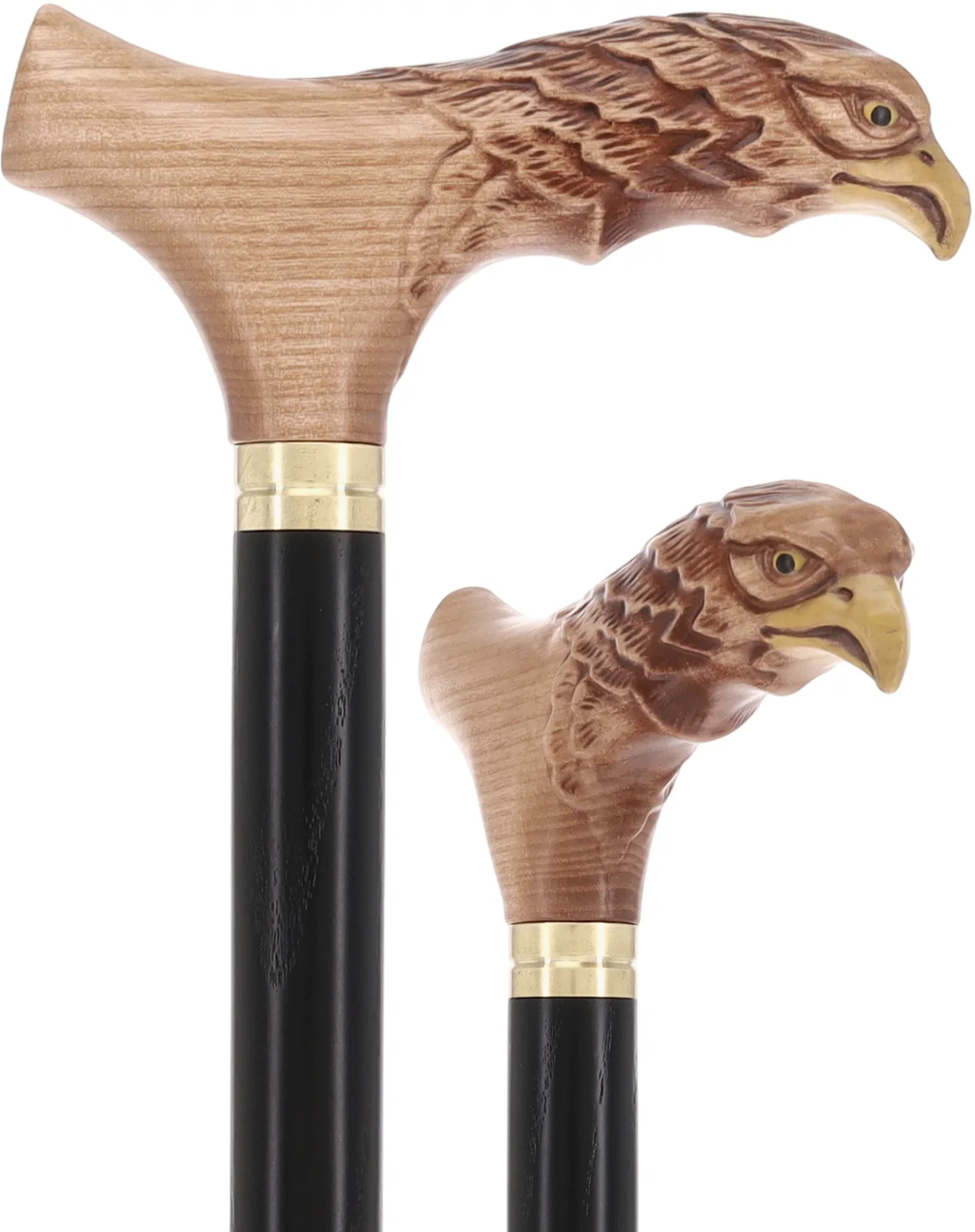 Image of Bald Eagle US Patriotic Walking Cane | Hand-Carved Ash Wood by GC-Artis