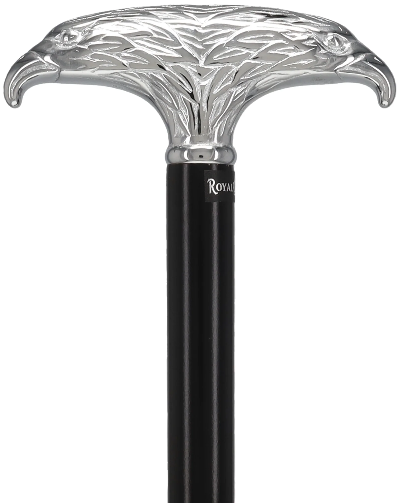 Image of Patriotic Chrome Plated Double Eagle T-Handle Walking Cane