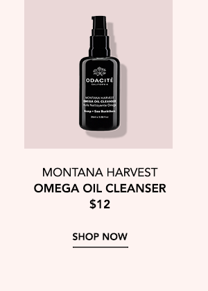 Odacité Montana Harvest Omega Oil Cleanser Petite, a small black pump bottle