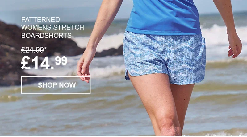 Patterned Womens Stretch Boardshorts - Short