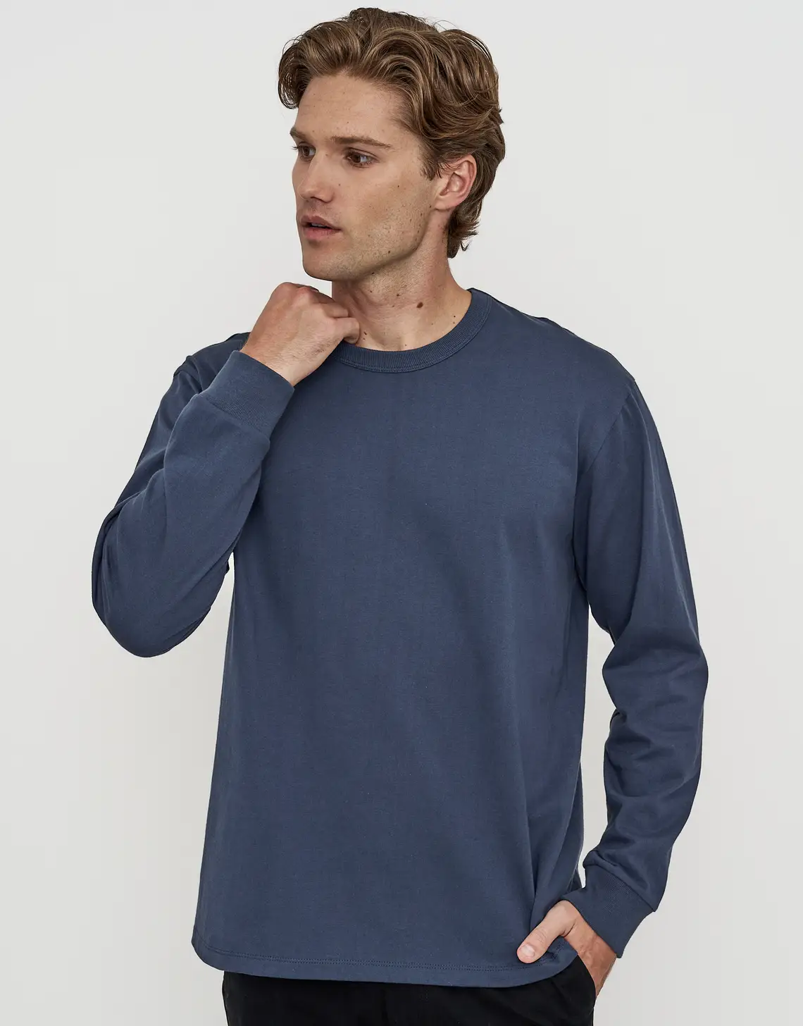 Perfect Long Sleeve T Shirt in Blue.